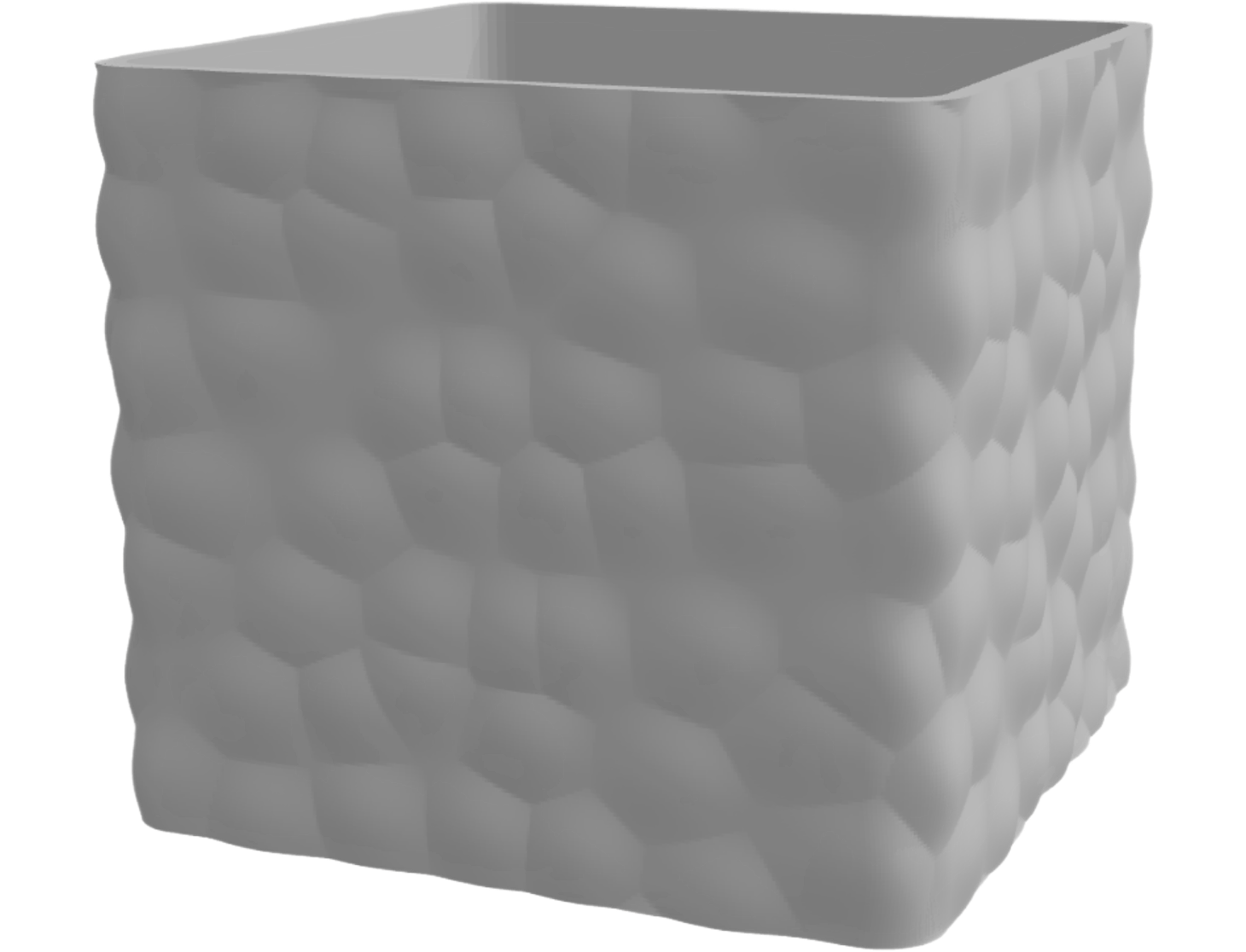 Gray square stone pot